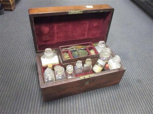 Lot 138 - A Victorian mahogany domestic medicine box...