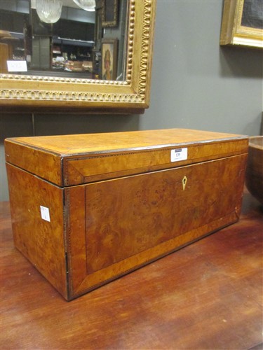 Lot 139 - A 19th century burr walnut teacaddy