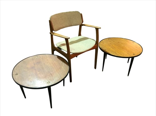 Lot 214 - A Danish teak elbow chair