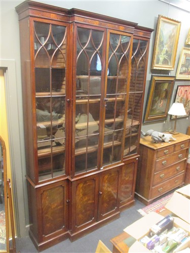 Lot 459 - A George IV mahogany library bookcase, with...