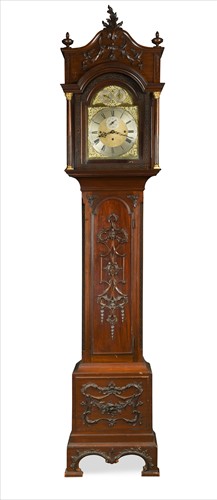 Lot 265 - A mahogany chiming longcase clock circa 1900