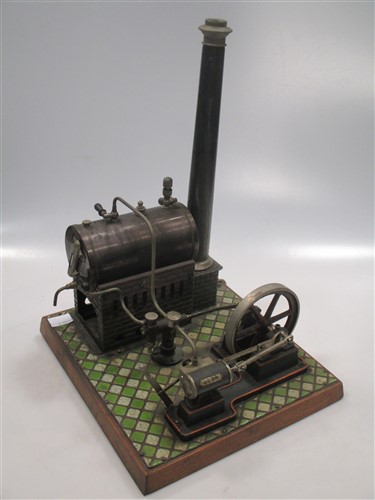 Lot 6 - A Bing miniature tinplate Steam stationary...