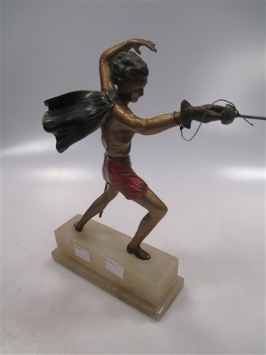 Lot 28 - An early 20th century cold painted spelter...