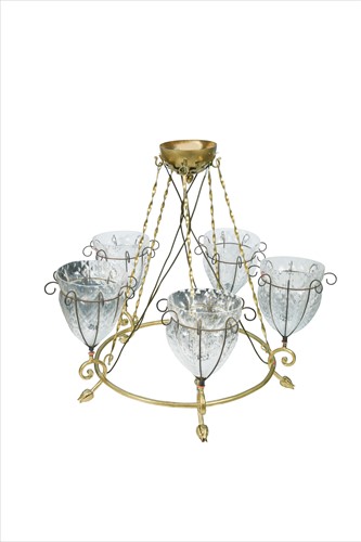 Lot 233 - A contemporary Venetian 5 light chandelier by Jonathan Ceolin, Venice