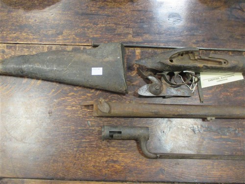 Lot 149 - A muzzle loading musket, the lock stamped V&R...
