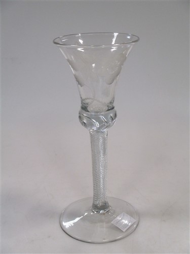 Lot 35 - An 18th century Dutch Jacobite engraved wine...