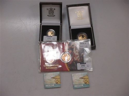 Lot 192 - A quantity of gold coins, to include two gold...
