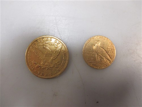 Lot 193 - A 1881 USA Ten dollar gold and a 1911 Indian...