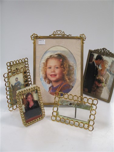 Lot 134 - Six decorative brass photographic frames, late...