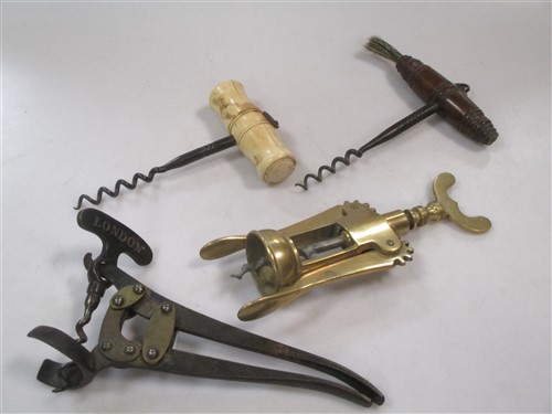 Lot 133 - Four 19th century corkscrews