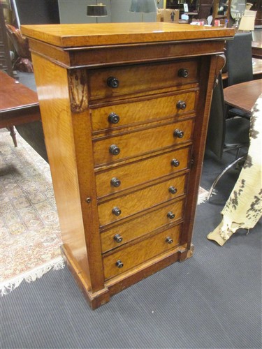 Lot 434 - A Victorian burr maple secretaire Wellington...