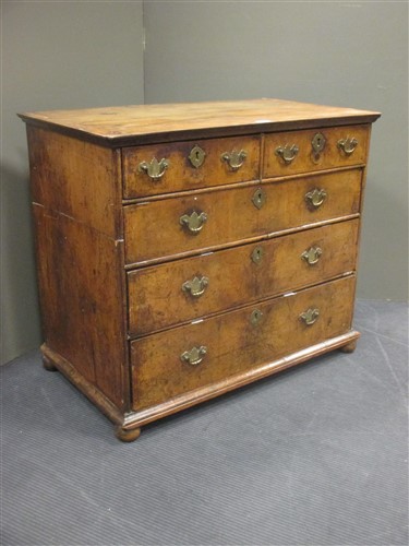 Lot 439 - An 18th century walnut chest of drawers,...