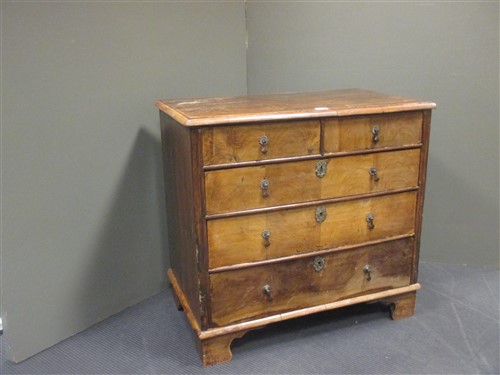 Lot 462 - An 18th century and later walnut and oak chest...