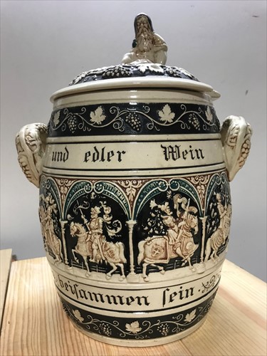 Lot 864 - A German Rhineland type decorated stoneware wine or punch bowl