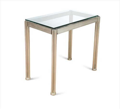 Lot 240 - George Ciancimino, an aluminium and glass console table