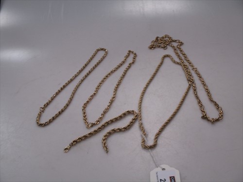 Lot 210 - Two 9ct two colour rope chains