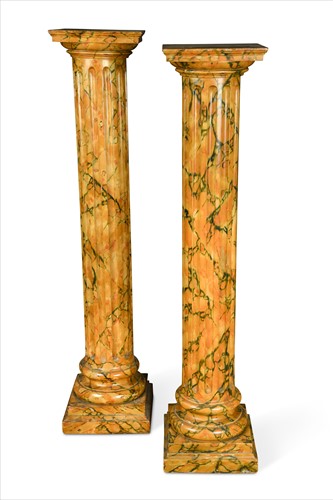 Lot 318 - A pair of faux marble Doric columns, 20th century