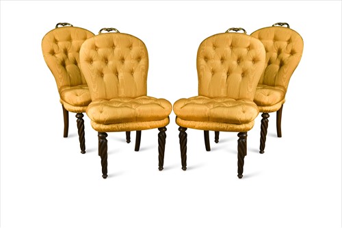 Lot 394 - A set of four French salon chairs,mid 19th century
