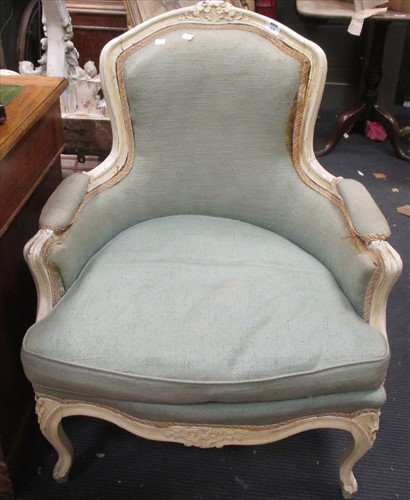 Lot 526 - A pair of Louis XV style white painted...