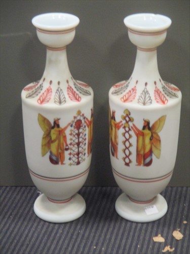 Lot 53 - A pair of 19th century opaque white glass...