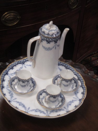 Lot 155 - Royal Worcester coffee set on stand