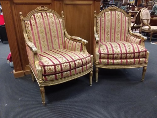 Lot 456 - A pair of French fauteuil
