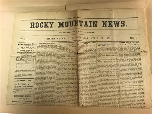 Lot 363 - returned to vendor by CA 13-7-2020. Rocky Mountain News No.1, 1859