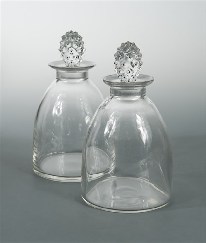 Lot 12 - Cactus, a pair of R. Lalaique glass decanters and stoppers