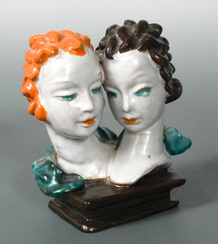 Lot 45 - A Goldscheider terracotta double bust