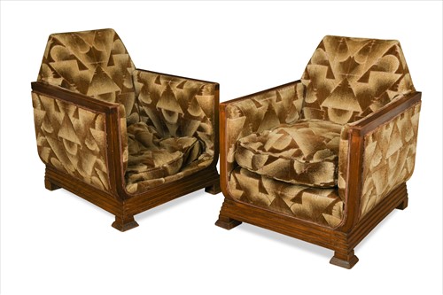 Lot 182 - A pair of Art Deco club armchairs