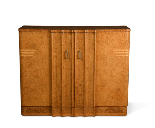 Lot 183 - An Art Deco burr walnut side cabinet