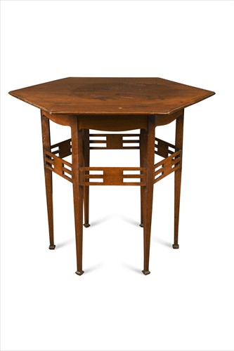 Lot 165 - An Arts & Crafts hexagonal mahogany occasional table