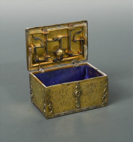 Lot 245 - An early 17th Century Nuremberg gilt brass and copper casket attributed to the Michael Mann workshops