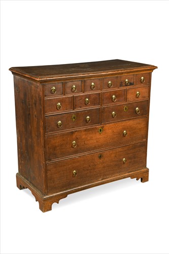 Lot 284 - A George III oak and pine chest