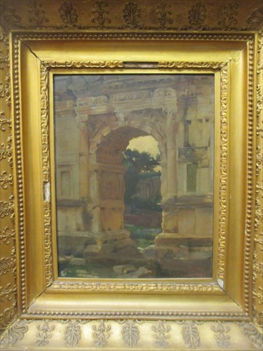 Lot 320 - English School 19th century A Roman Arch Oils...