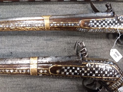 Lot 209 - Two 19th century Afghan flintlock jezail muskets