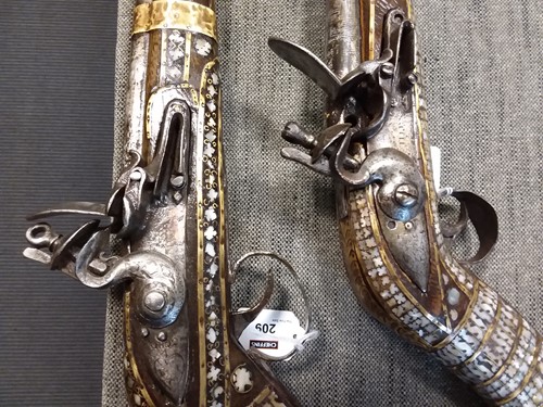 Lot 209 - Two 19th century Afghan flintlock jezail muskets