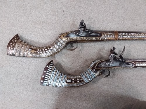 Lot 210 - Two 19th century Afghan flintlock jezail muskets