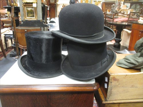 Lot 103 - A top hat by Austin Reed and 2 bowler hats