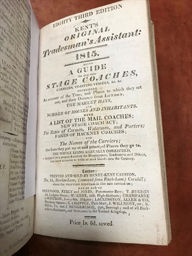 Lot 79 - Kent's Original London Directory for 1815.