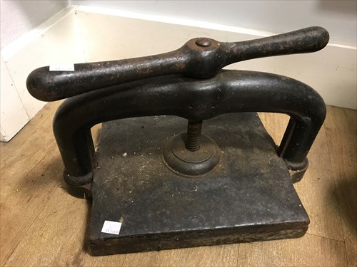 Lot 508 - Two Victorian cast iron book presses