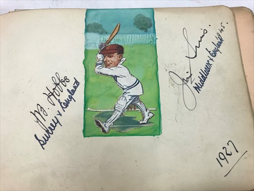 Lot 448 - A small leather-bound autograph album