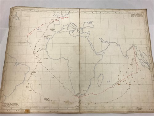 Lot 62 - A 19th Century linen-backed Manuscript Sea Chart