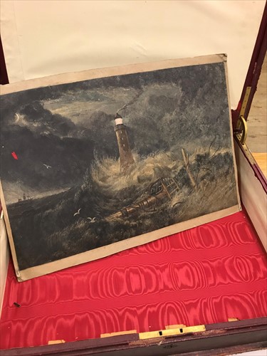 Lot 47 - A large 19th Century red leather and gilt-tooled library folio box