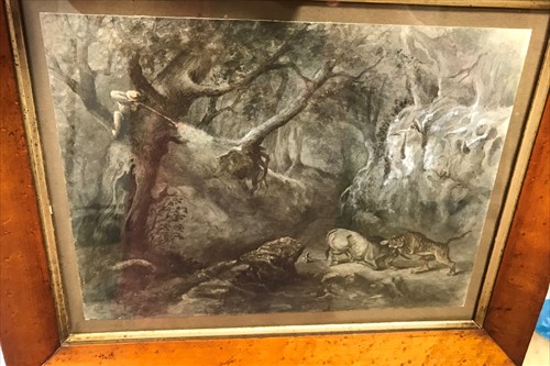 Lot 48 - A 19th Century watercolour and ink drawing of an Indian tiger shoot
