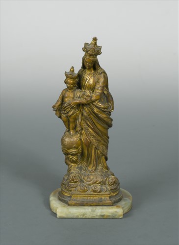 Lot 248 - A late 18th or early 19th century gilt bronze model of the Notre Dame des Victoire Madonna and Child