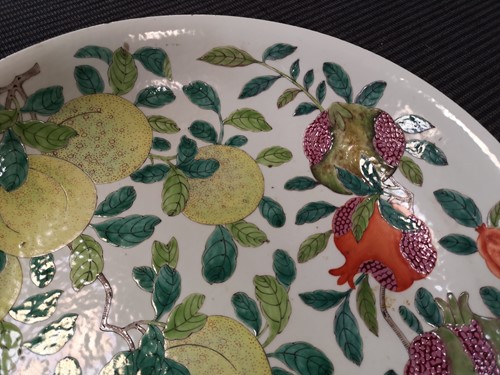 Lot 87 - A Chinese porcelain 'fruits' dish, Republic Period