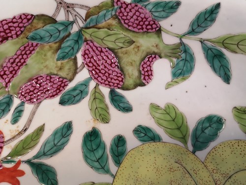 Lot 87 - A Chinese porcelain 'fruits' dish, Republic Period