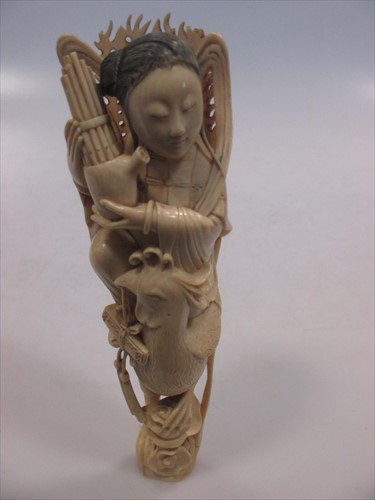 Lot 42 - A late 19th century Japanese carved ivory...