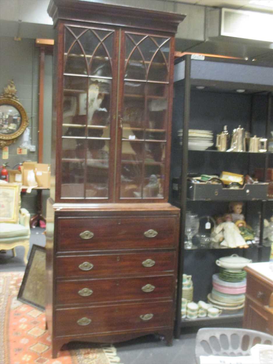 Lot 478 - A Regency mahogany secretaire bookcase